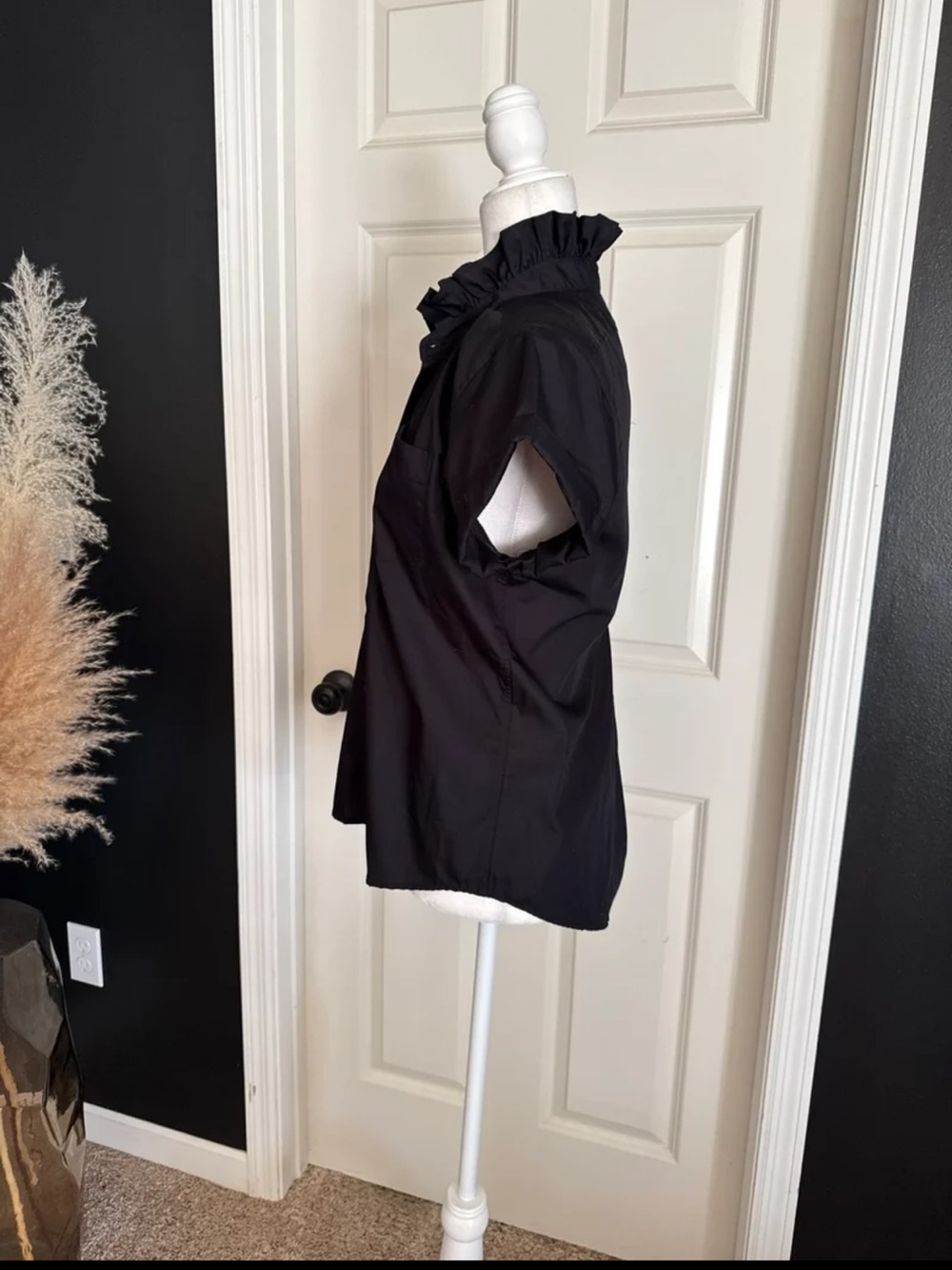 Kate McHale Jensen KMJ Quarantini Boyfriend Fit Blouse in Black Size Small - Picture 6 of 12
